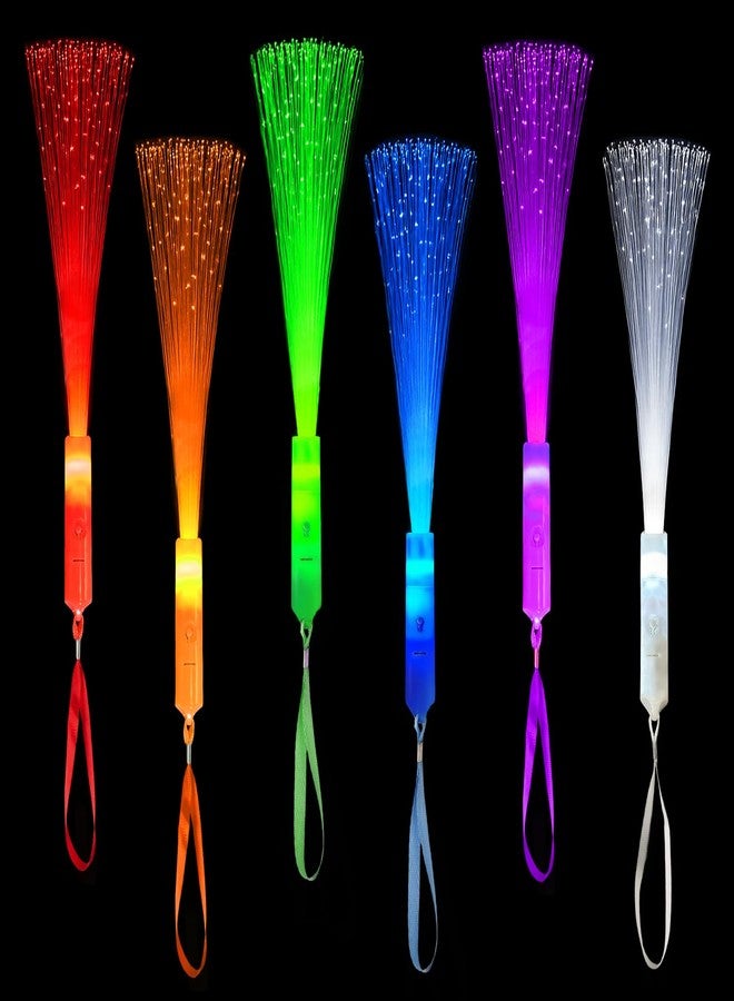 Wondrus 6 Pack Glow Sticks Toys Party Favors Supplies for Kids, Light Up Fiber Optic Wand Sparklers Fireworks Sticks for Toddlers, Neon Accessories Decorations for Mardi Gras,Carnival,Wedding,Birthday,Camping - Image 1